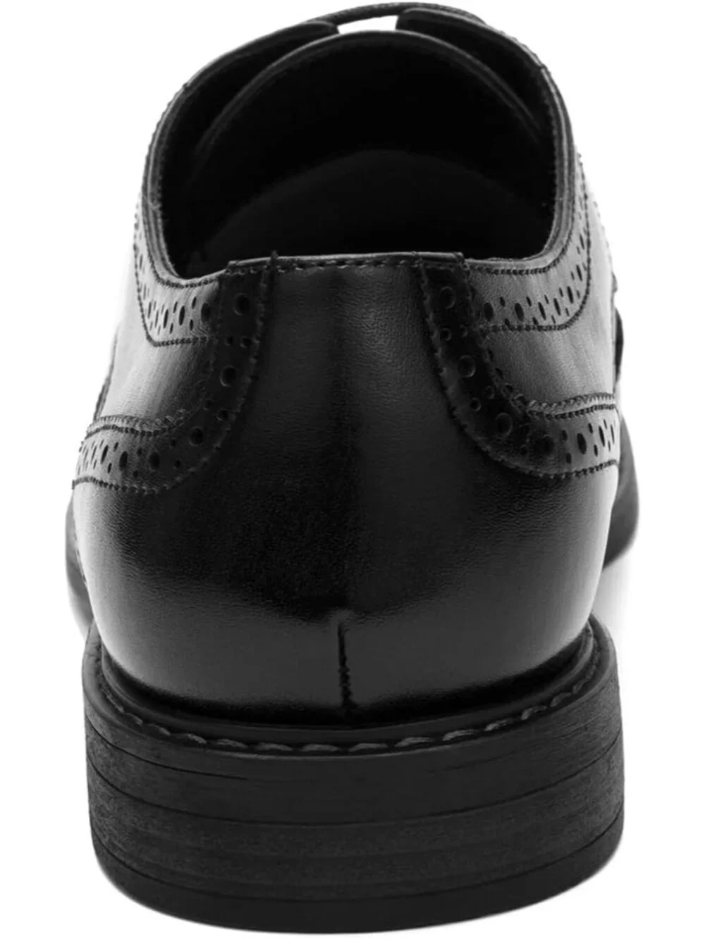 Men's Black Leather Wingtip Lace-Up Fit Business Derby Brogue Oxfords Dress Shoe